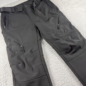 Free Soldier Tactical Pants Mens 34 Black Fleece Lined Double Knee Belt Pockets